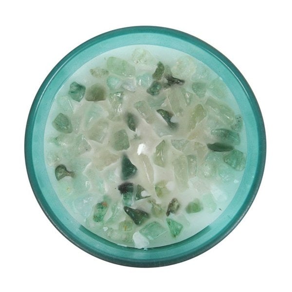 Serano Heart Chakra Mint Crystal Chip Candle
