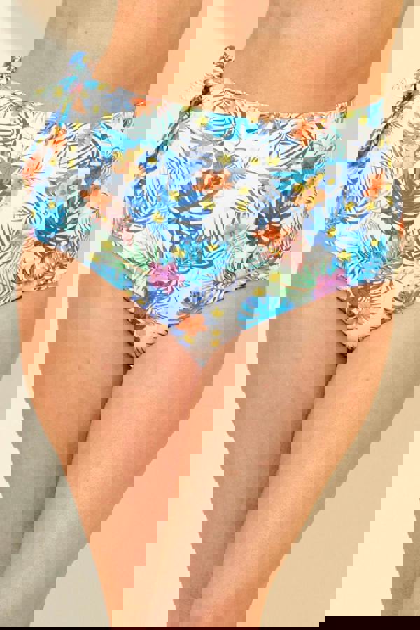 Tropical High Waist Side Tie Bikini Brief