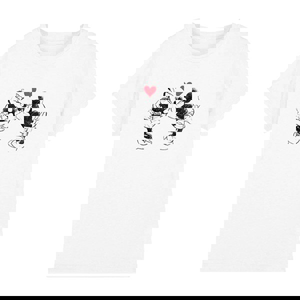Disney Childrens/Kids Mickey & Minnie Mouse Kiss Sketch Valentine`s Day T-Shirt - White