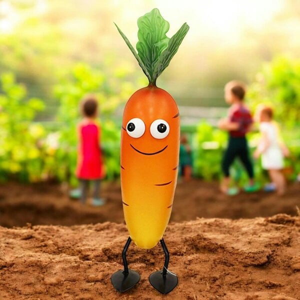 EDH Door Hardware Metal Carrot Veggie Patch Pal – 25.5 x 8.5 x 6.5 CM | Fun & Whimsical Metal Garden Ornament |  Outdoor Carrot Decor