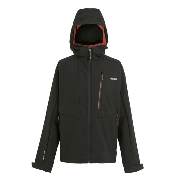 Regatta Men's Hewitts X Colour Block Soft Shell Jacket - Black/Red Ochre