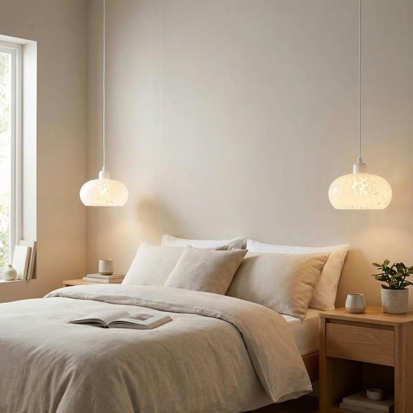 Designer Opal White Snowflake Domed Glass Pendant Ceiling Light Shade Image 6