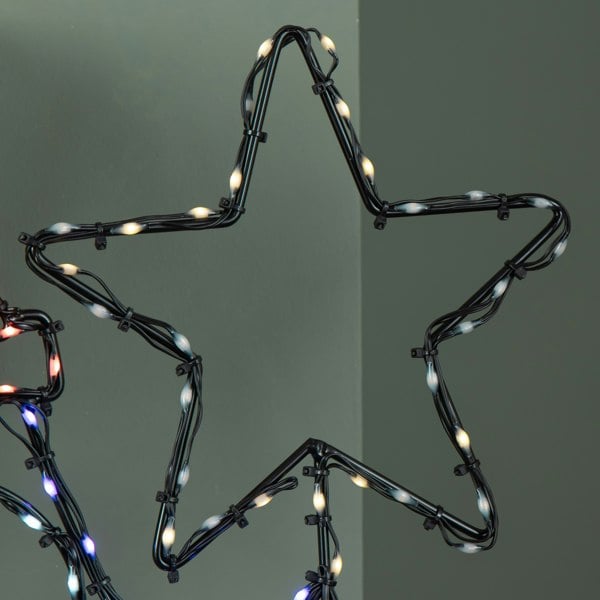 Samuel Alexander 58cm x 52cm Light up FlexiBrights Christmas Penguin with Star & 221 Multi-Coloured LEDs