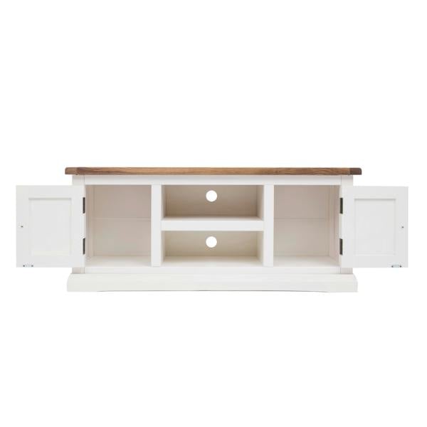 Cabinet Bits Cosenza Off White 2 Door TV Cabinet Chrome Knob