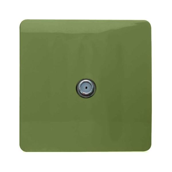 Trendi Switch 1 Gang Male F-Type Satellite Television Socket in Moss Green