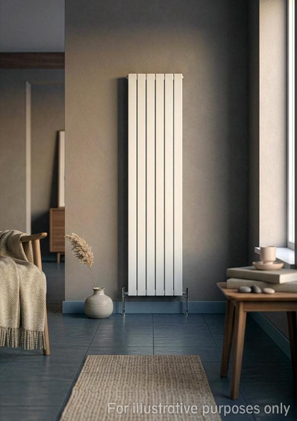 MYHOMEWARE 305mm x 1800mm Single Aluminium Panel Radiator in White - Model Lena - Wall-mounted