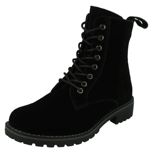 Spot On Ladies Spot On Low Lace Up Ankle Boot with Inside Zip F51206