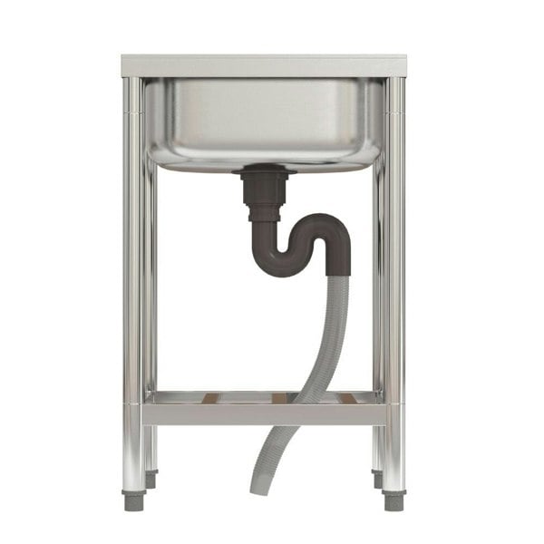Stainless Steel One Compartment Commercial Kitchen Sink with Left Drainboard Kitchen Sinks Living and Home
