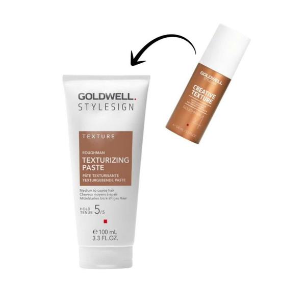 Goldwell StyleSign Roughman Texturizing Paste 100ml creates structure with an instant hold and matte finish.