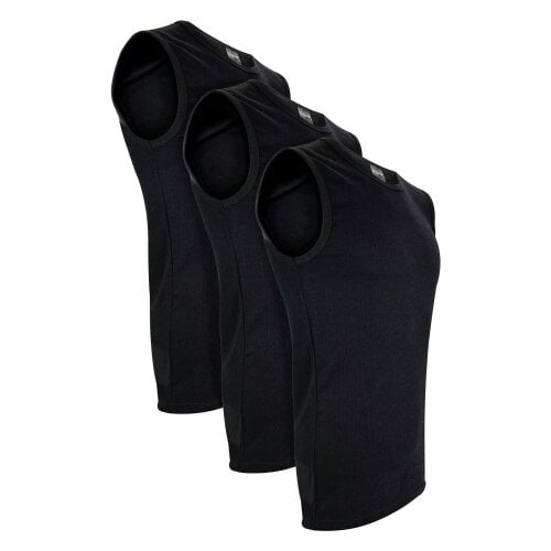THMO Mens 3 Pack Sleeveless Thermal Vests Winter Base Layer Underwear - Black