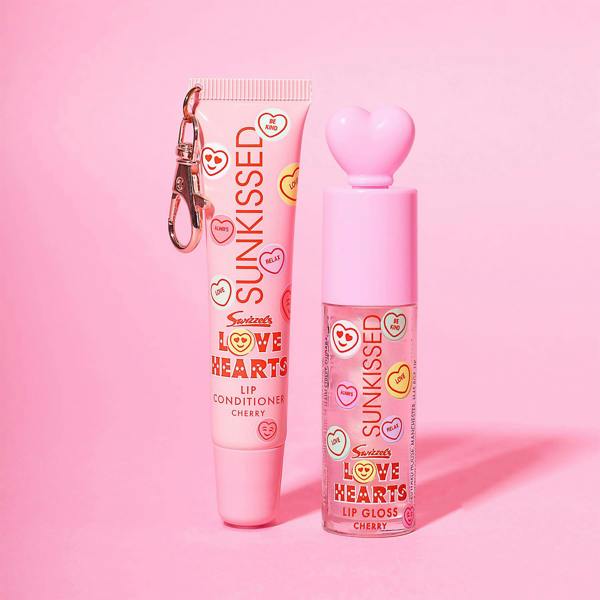 Sunkissed x Love Hearts Lip Gloss & Conditioner Lip Duo Gift Set Cherry