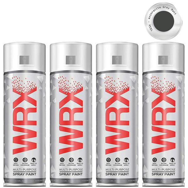 WRX 4X WRX Anthracite Grey Matt Spray Paint 400ml RAL 7016