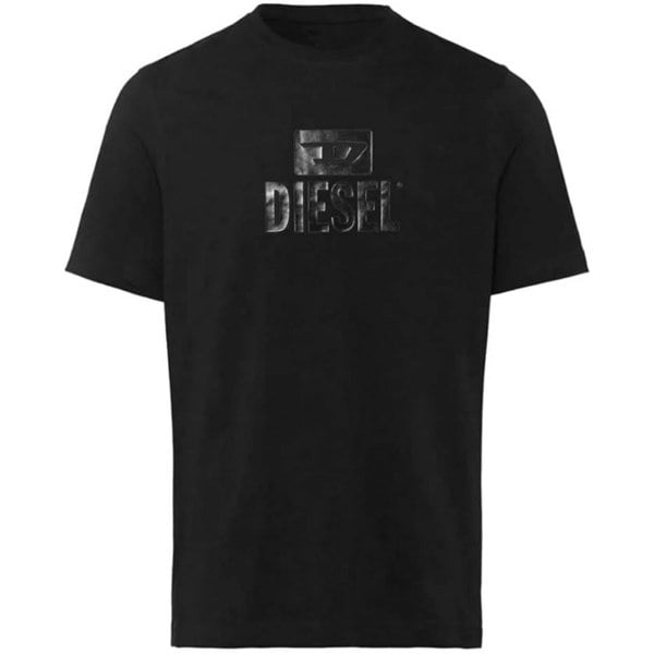 Diesel Large Block D Mono Tone Logo Black T-Shirt XS