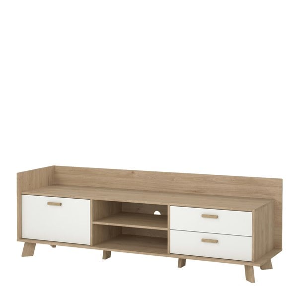 Furniture To Go Ikast TV-unit with 1 Door + 2 Drawers in Jackson Hickory and White