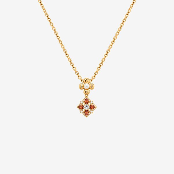 Uchi & Soto Kinmokusei Solid 925 Silver with 18K Gold Vermeil and Pearl Necklace