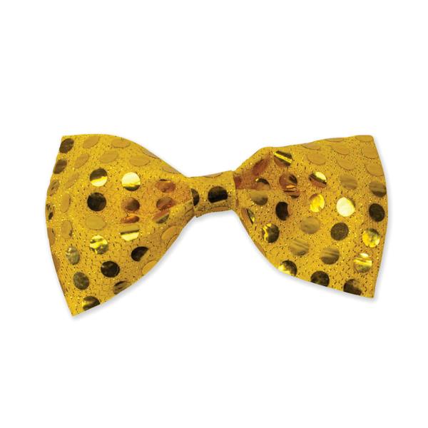 Bristol Novelty Sequin Bow Tie - Gold - 