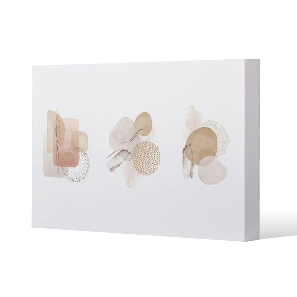 Benjamin Tate Design Beige watercolour Illustration and gold elements (Canvas Print)