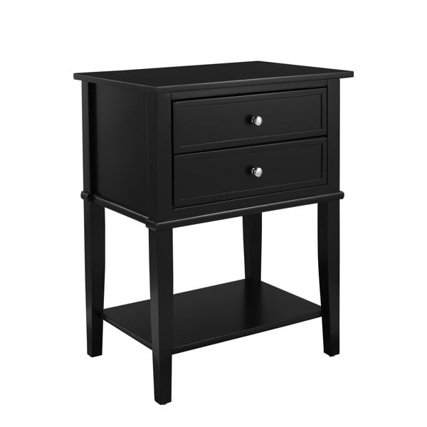 Dorel Home Franklin End Table with 2 Drawers Black