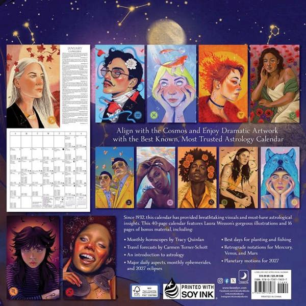 Astrological Calendar 2027, Wall Calendars, Month To View, Lifestyle, Gift
