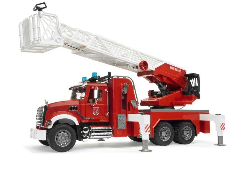 Bruder MACK Granite Fire engine with ladder, waterpump and L S Modu Detailed Vehicle & Playset Model