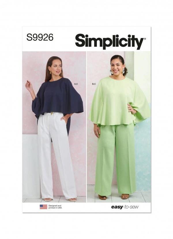 Simplicity Sewing Pattern 9926, Tops, Trousers for Women, AA (10-12-14-16-18) - Easy