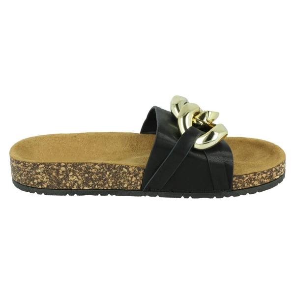 Spot On Ladies Spot On Chain Design Mules F00393