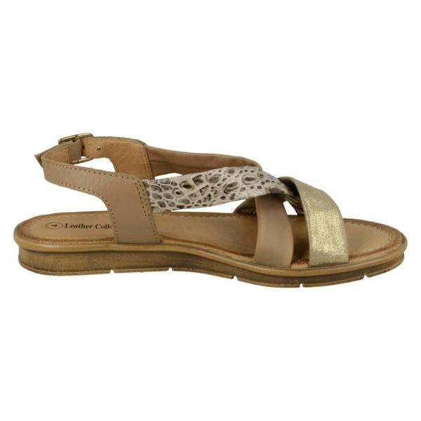 Leather Collection Ladies Leather Collection Flat Slingback Sandals