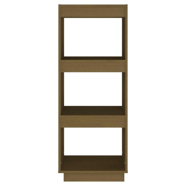 Berkfield Book Cabinet/Room Divider Honey Brown Solid Pinewood
