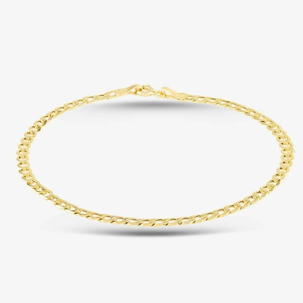 T. H. Baker 9ct Yellow Gold 7.5 Inch Curb Chain Bracelet HC070 7.5