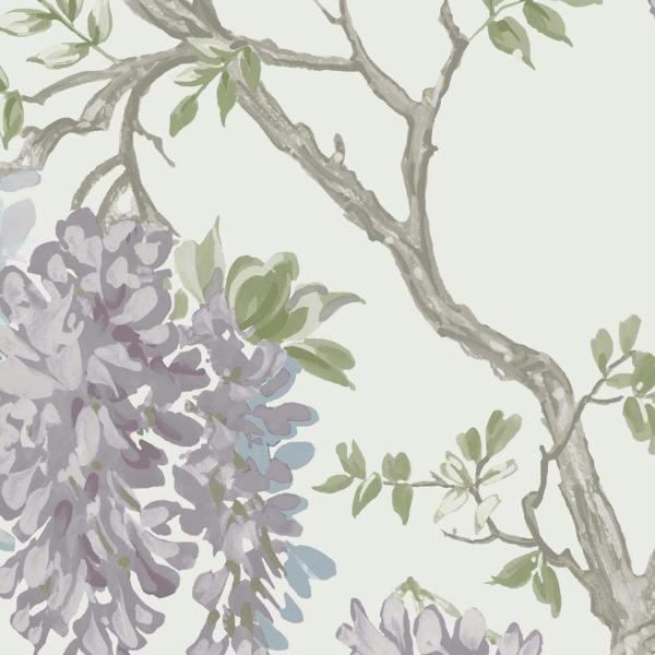 Laura Ashley Wisteria Garden Wallpaper - Pale Iris - 10m