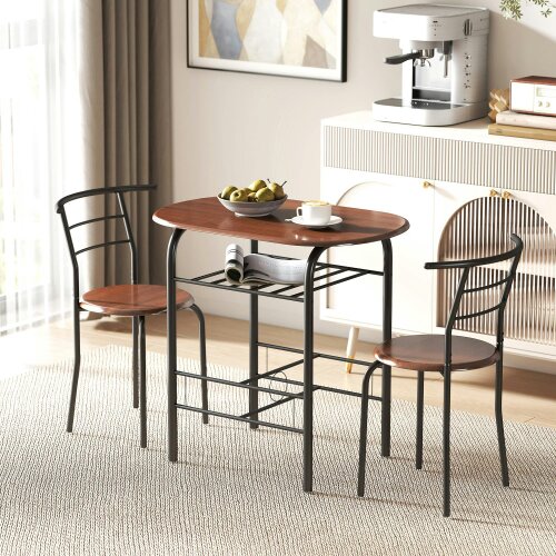 Wyld Haus Vidiba Wooden Natural 3 Piece Compact Dining Set