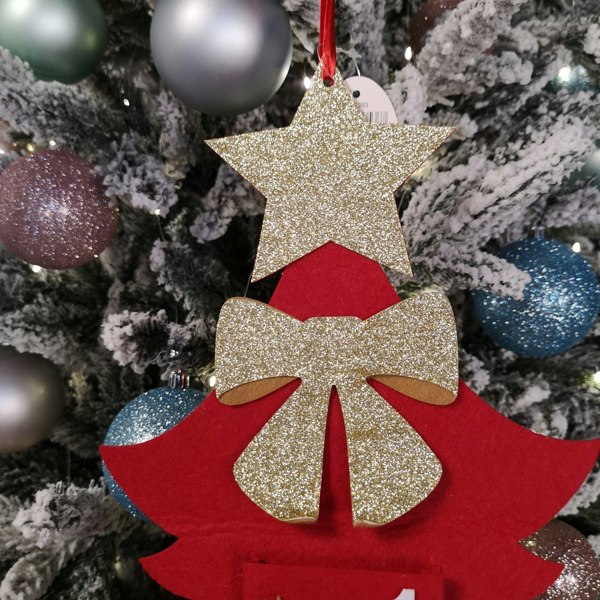 Samuel Alexander 90cm Fabric Tree Shape Advent Calendar Christmas Decoration in Red