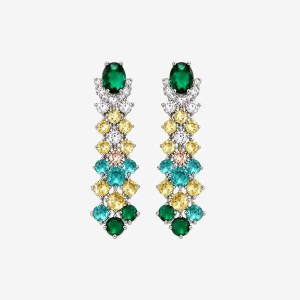Uchi & Soto Hanabi Green and Yellow Stone Drop Earrings