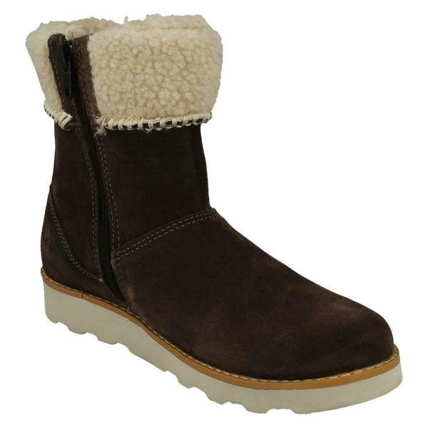 Clarks Girls Clarks Teddy Inspired Fur Cuff Boots Crown Loop