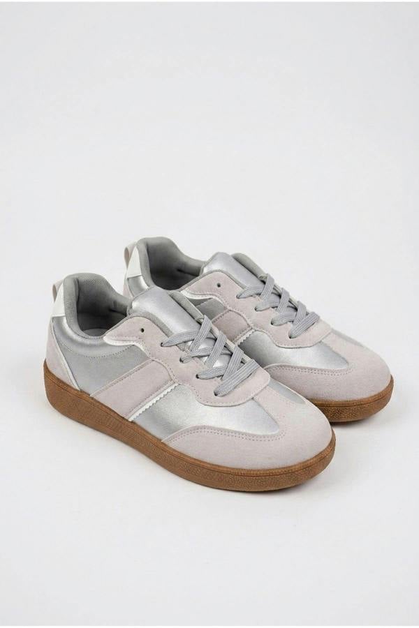 Saoirse Retro Style Trainers | colour:SILVER