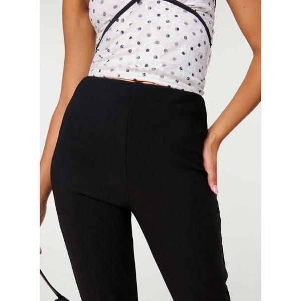 Pink Vanilla Fine Rib Stretch Flare Trousers