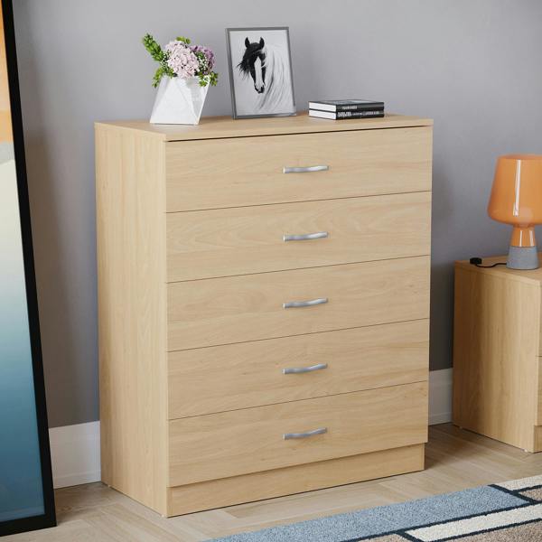 Vida Designs Riano 5 Drawer Chest, Black