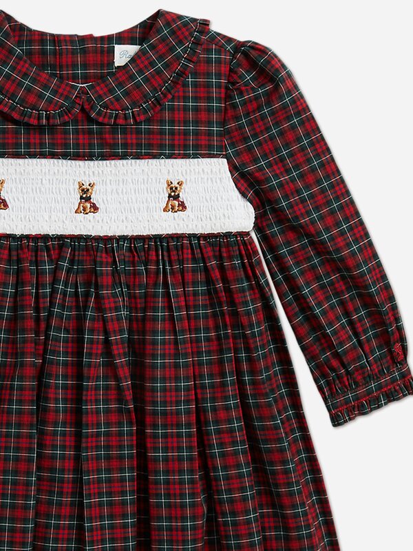 Ralph Lauren Kids Ralph Lauren Baby Girls Tartan Poplin Dress in Red