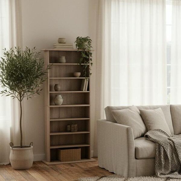 Wyld Haus Paleni Wooden Natural Finish Shelving Storage Unit Bookcase