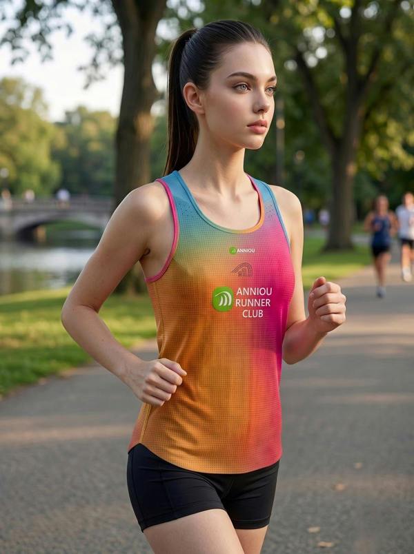 Anniou Women's Rainbow Gradient Race Tank Top