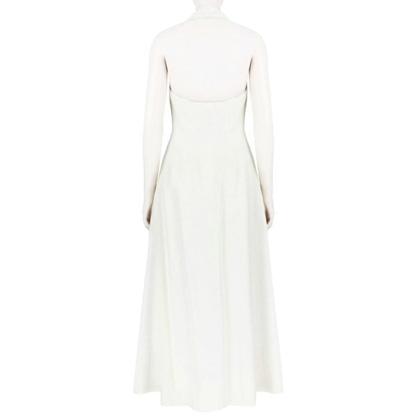 Raey halter dress in a luxurious ivory linen blend twill fabric
