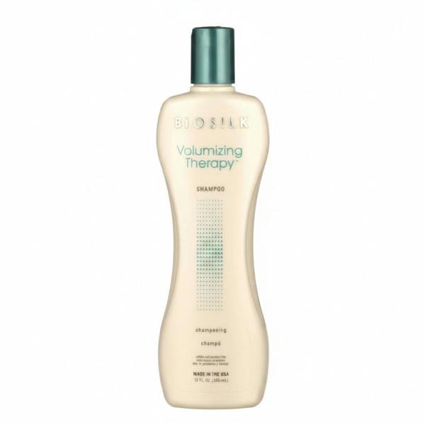 BioSilk Volumizing Therapy shampoo bottle on a white background
