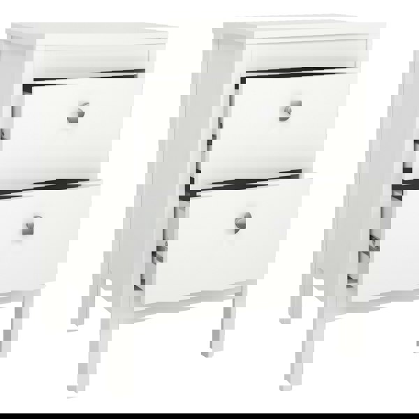 Furniture To Go Madrid Bedside Table 2 drawers in White