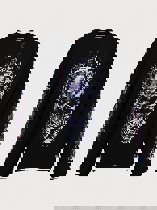 PDF Channel Skull Long Sleeve T Shirt Black