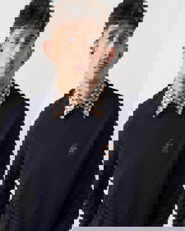 Napapijri Badge Mens Crew Neck Sweatshirt - Blue Marine 176