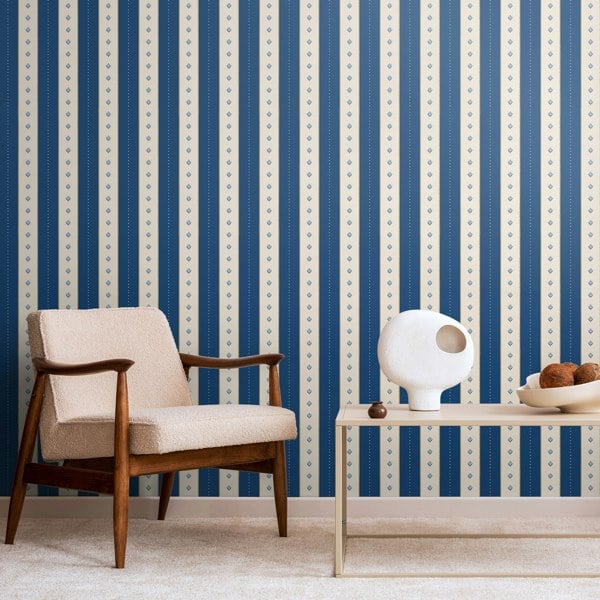 Hoopla Walls Decorative Stripe - Denim Mix 10m Wallpaper