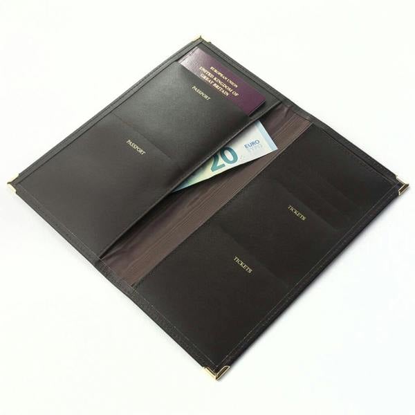 Personalised Luxury Leather Travel Wallet - close-up detail
