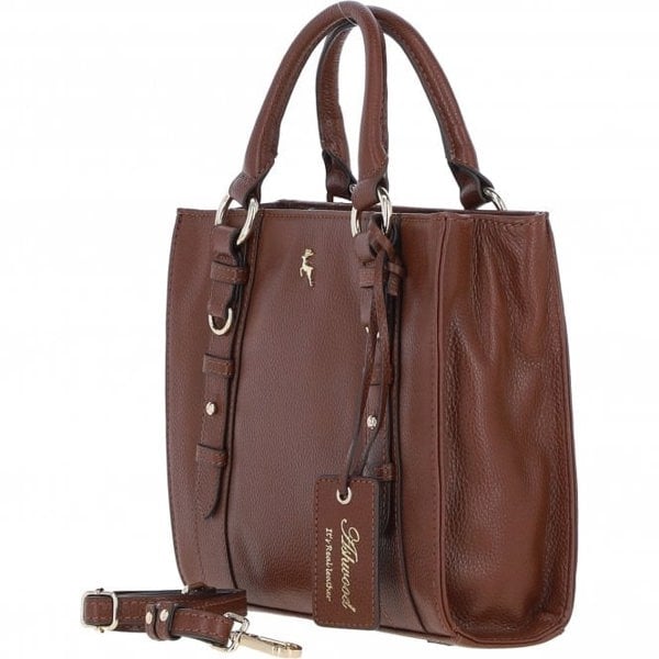 Ashwood Real Leather Handbag with Adjustable Crossbody Strap 2 Tone Tan