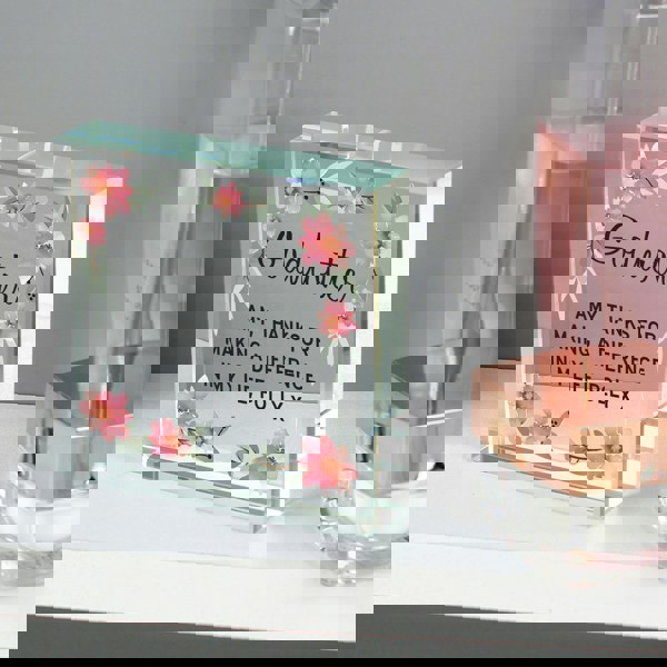 Personalised Memento Company Personalised Floral Sentimental Crystal Token