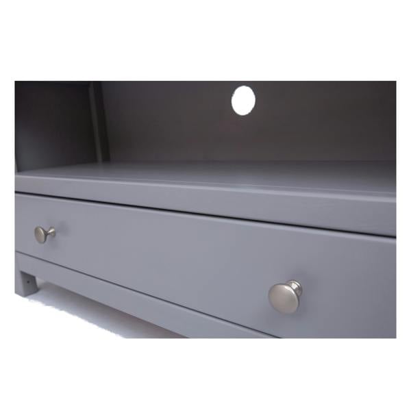 Cabinet Bits Mirano Grey 1 Drawer TV Cabinet Chrome Knob